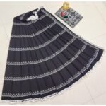 Black Jaipuri Cotton Mulmul Saree with Striped Sanganeri Print